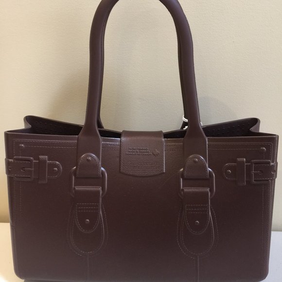 Great Bag Co. Rubber Purse Handbag Tote Smokey Quartz Designer - Picture 3 of 9